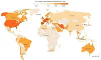 نقشه گستردگی کرونا در جهان