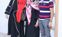 فاطمه گودرزی در کنار پسر و عروسش