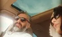 تصویری از ساره بیات و همسرش
