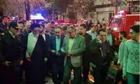 حضور امام‌جمعه تبریز در محل آتش‌سوزی
