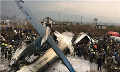 ۴۹ کشته در پی سقوط هواپیما در پایتخت نپال