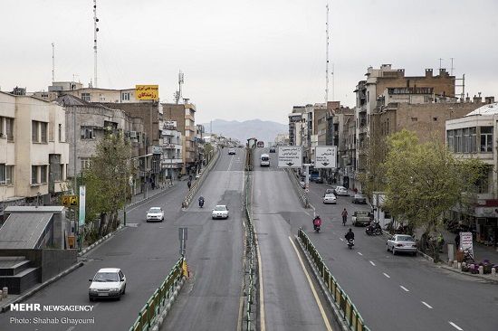 سکوت خیابان‌های تهران در اولین روز بهار