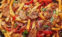 پاستای سوسیس دودی با سس ایتالیایی