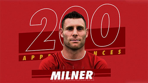 میلنر به رکورد ۲۰۰ بازی در لیورپول رسید