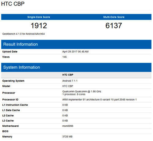 نتایج بنچمارک جدید HTC U 11 فاش شد