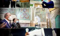 تصاویری از حضور نخست‌وزیر عراق در حرم رضوی
