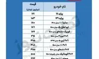 قیمت خودرو در بازار امروز