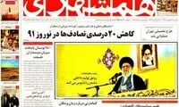 عناوین مهم روزنامه های کشور 91/1/14