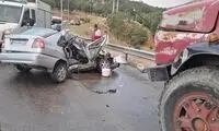 برخورد مرگبار یک کامیون با پراید