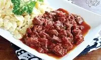 آموزش تصویری خوراک گوشت و ژامبونِ رومانی‌