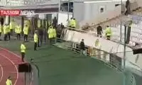 پرتاب نارنجک و مصدومیت یک مامور در بازی استقلال