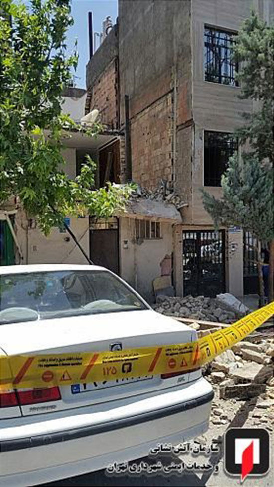 ریزش ساختمان در تهرانپارس