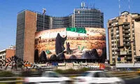 دیوارنگاره‌ی جدید میدان ولیعصر در آستانه محرم