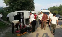 تصادفِ مینی‌بوسِ دانش‌آموزانِ دختر با کوه