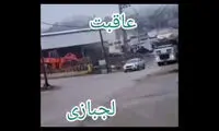 عاقبت لجبازی یک خودروی سواری با تریلی وسط جاده