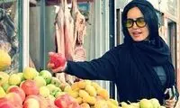 عکس: الناز شاکردوست در حال خرید میوه