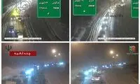 ریزش برف در کندوان خودروها را زمین‌گیر کرد
