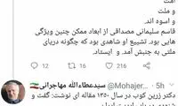 توئیت مهاجرانی در مورد شهادت سردار سلیمانی