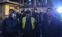 غفوریان و سلیمانی در محل حادثه پلاسکو
