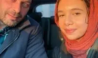قابی دو نفره از پژمان بازغی و دخترش