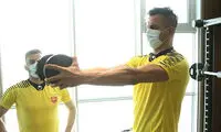 تمرین بدنسازی پرسپولیسی‌ها در هتل