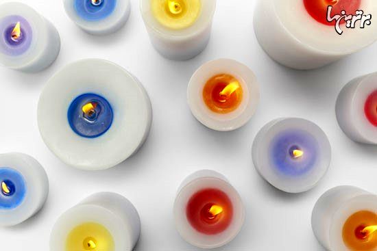 شمع های رنگین کمانی زیبا +عکس