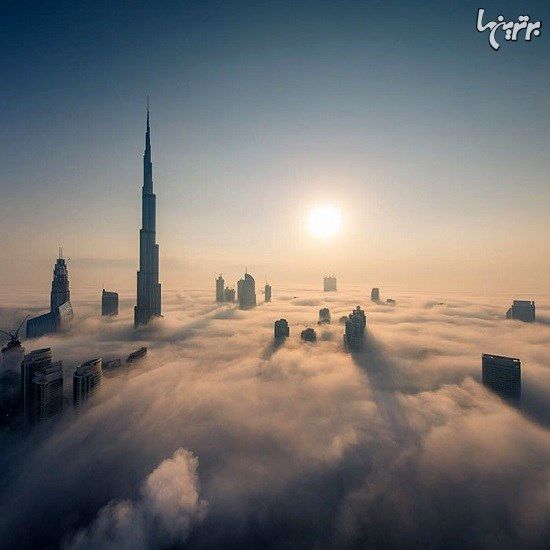 تصاویر خیره کننده ولیعهد دوبی از بالای ابرها