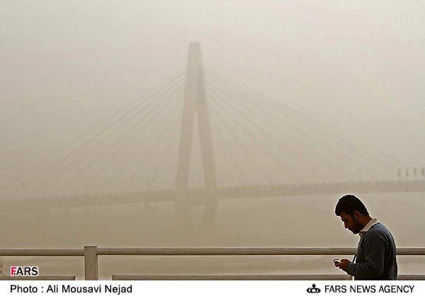 تصاویر: وضعیت وخیم آلودگی هوای اهواز