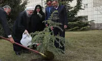 غرس نهال به دست رئیس جمهور