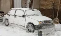خلاقیت یک پدربزرگ ایرانی در هوای برفی!