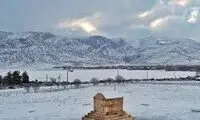 آرامگاه کوروش در آستانه شب یلدا سفیدپوش شد