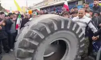 برگزاری مسابقه مردان آهنین در راهپیمایی 22 بهمن