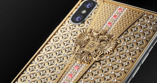 آیفون 10 لوکس با پوشش طلا و سنگ‌های قیمتی