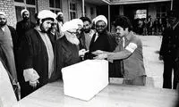 تصویری از پدر علی لاریجانی در حال رأی دادن