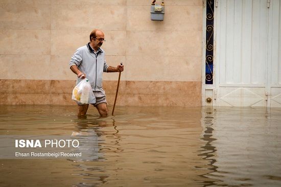 وضعیت بندر امام پس از آبگرفتگی