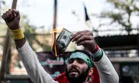 سوزاندن دلار در راهپیمایی امروز تهران