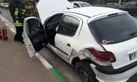 برخورد مرگبار پژو ۲۰۶ با ستون برق