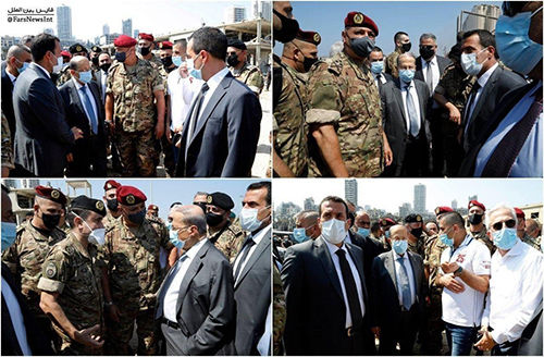 بازدید رئیس‌جمهور لبنان از محل انفجار در بیروت