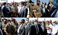 بازدید رئیس‌جمهور لبنان از محل انفجار در بیروت