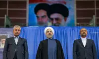 عکس: روحانی در اجتماع کارگران