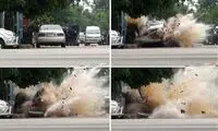 تصاویر لحظه انفجار خودرو بمبگذاری شده