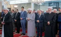 اقامه نماز عید قربان در سوریه با حضور بشار اسد
