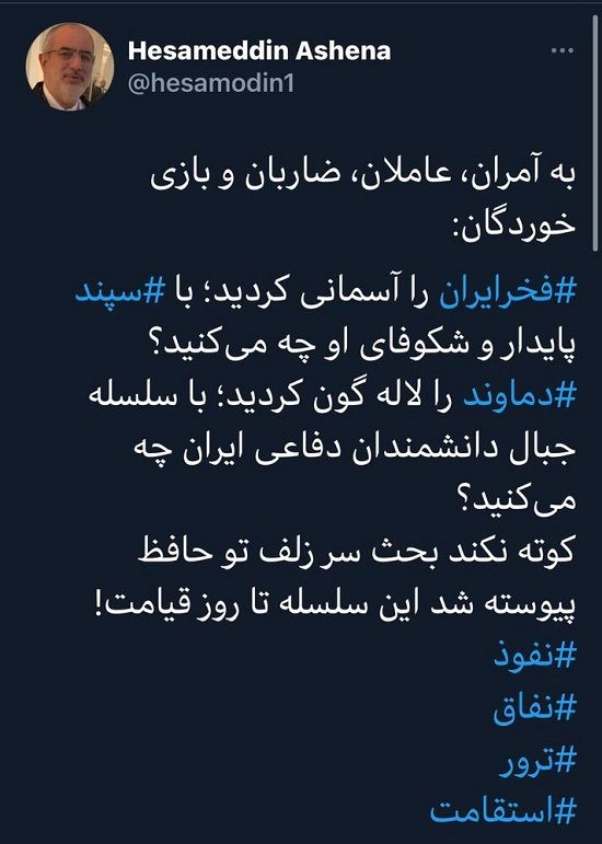 کنایه آشنا به آمران و عاملان ترور دانشمند ایرانی