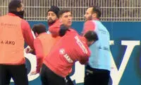 کتک کاری بلعربی و هیلبرت در تمرین بایرلورکوزن