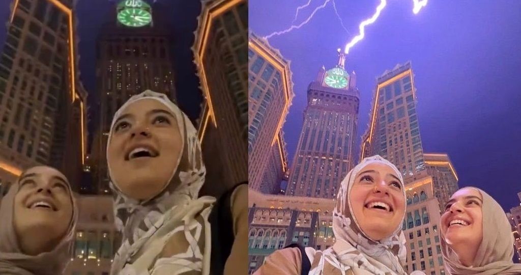 سلفی پربازدید دو خواهر عربستانی هنگام برخورد صاعقه