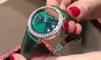 تصویری جالب از ساعت ۷ میلیارد تومانی با صورت پلنگ جواهری