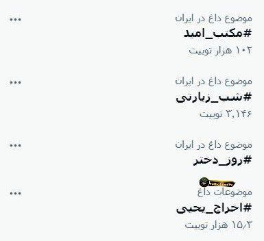 هشتگ آتشین گل‌محمدی در توییتر ترند شد