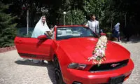 جشن ازدواج دانشجویی با خودروی لوکس آمریکایی