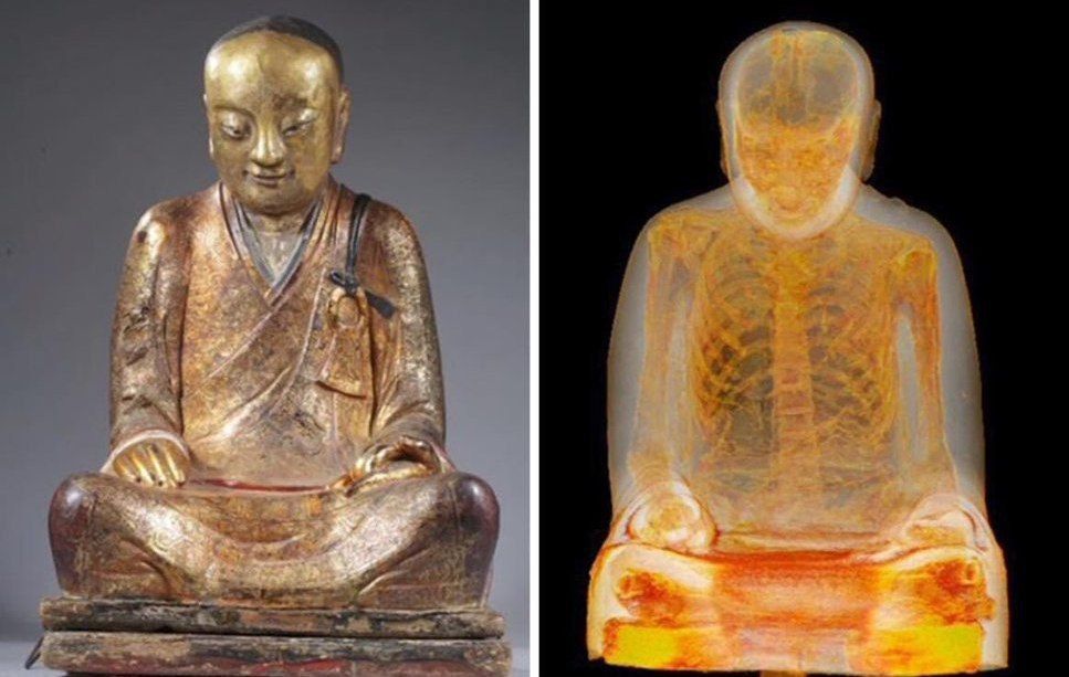 تصویر جالب از سی تی اسکن مجسمه بودای هزار ساله