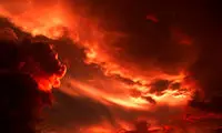 تصاویر آخرالزمانی از سرخ شدن آسمان در اردن!